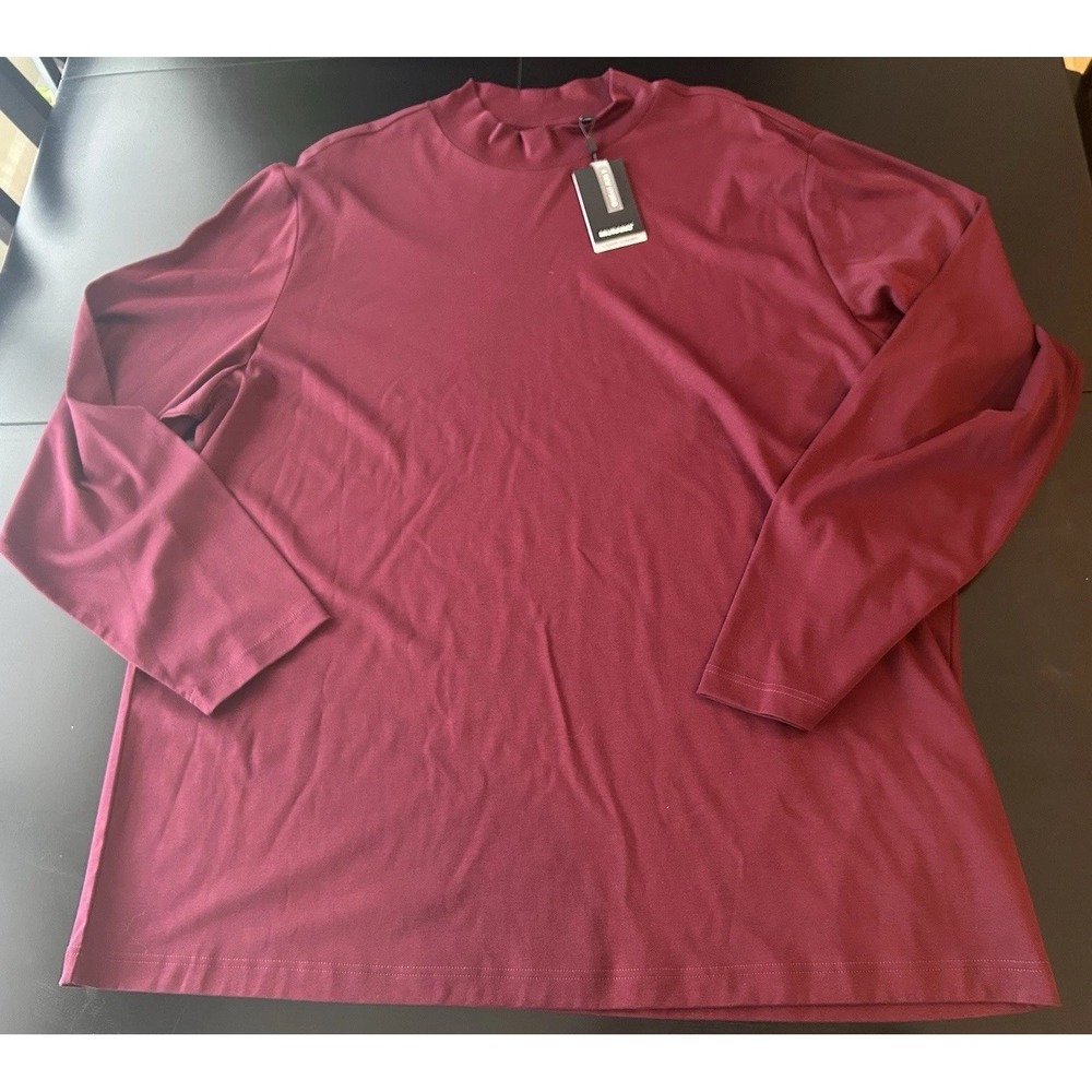 Murano Liquid Luxury Mock Neck Shirt 3XLT Wine Color NWT Large Tall Man